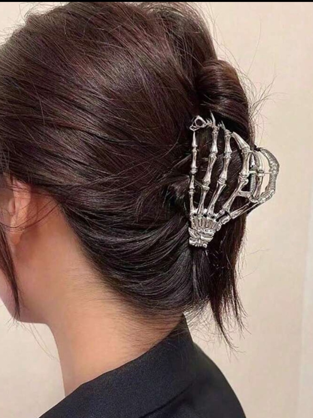 Silver Skeleton Hand Hair Claw Clip NEW 🏷️